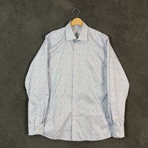 Eton Shirt Mens 16.5 White Contemporary Fit All Over Floral Print SPread Collar